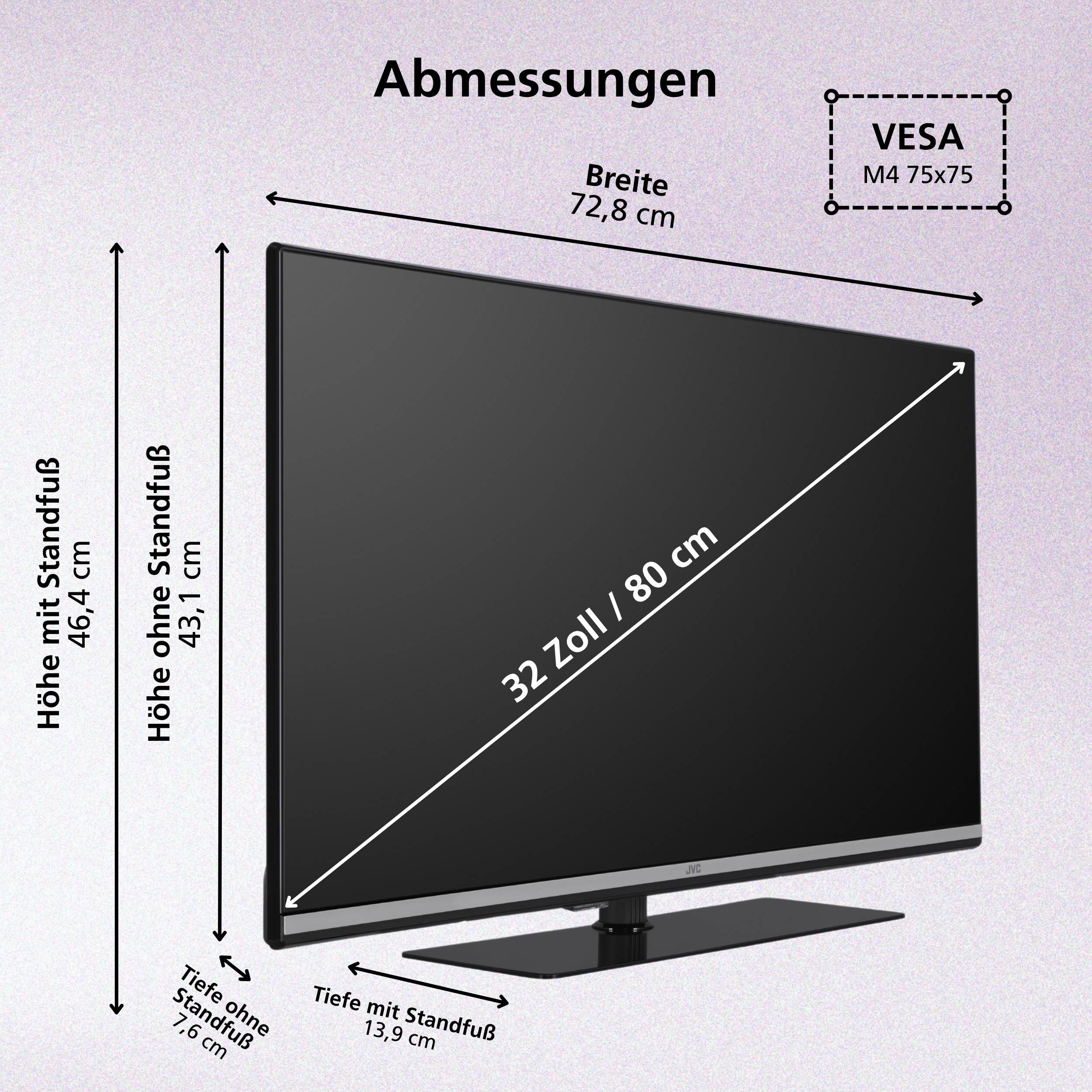 JVC LT-32VQF5655 32 Zoll QLED Smart TV HDR Fernseher mit Full HD Auflösung und Triple-Tuner (2026)