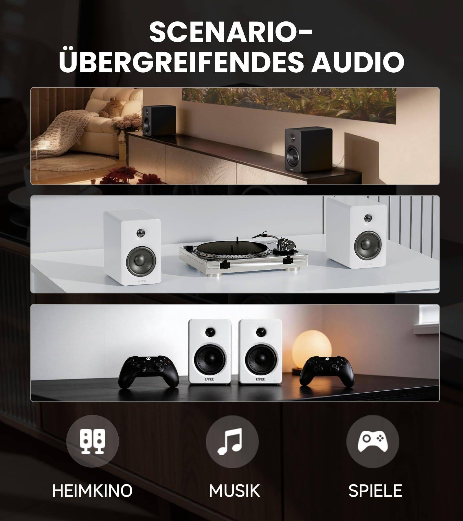 Edifier M90 PC-Lautsprecher, 100W RMS, Hi-Res Audio, LDAC, Bluetooth 6.0 – Weiß