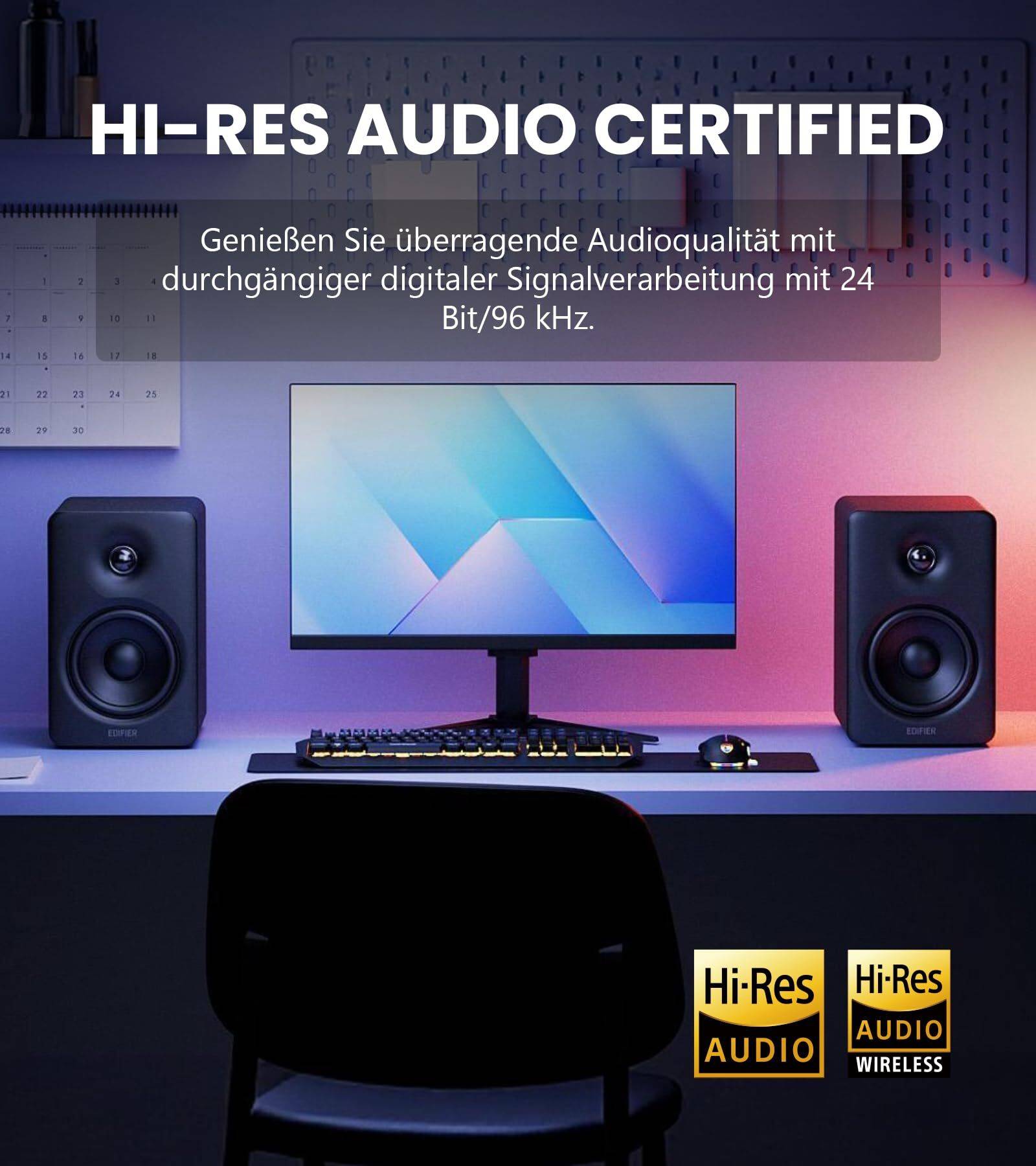 Edifier M90 PC-Lautsprecher, 100W RMS, Hi-Res Audio, LDAC, Bluetooth 6.0 – Schwarz