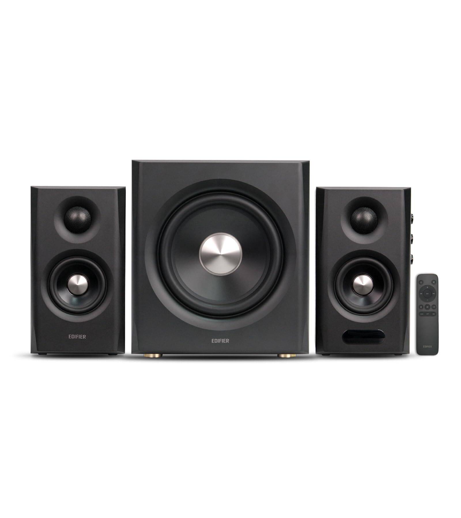 Edifier S355DB Hi-Res 2.1 Lautsprechersystem – 150 W RMS, 5,8 GHz Wireless, Dreifach-DSP-Verstärker, Schwarz