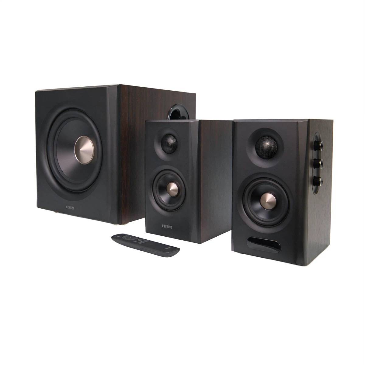 Edifier S355DB Hi-Res 2.1 Lautsprechersystem – 150 W RMS, 5,8 GHz Wireless, Dreifach-DSP-Verstärker, Nussbraun