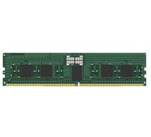 Grünes Computer-RAM-Speichermodul auf weißem Hintergrund, mit mehreren schwarzen Speicherbausteinen entlang der Leiterplatte.