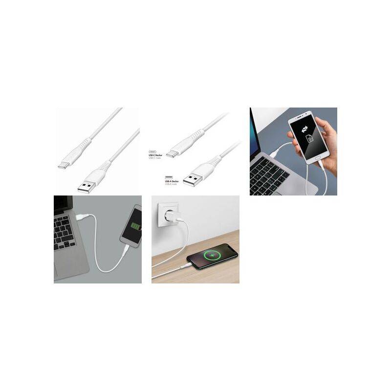 LogiLink USB 2.0 Kabel, USB-A - USB-C, 0,3 m, weiß
