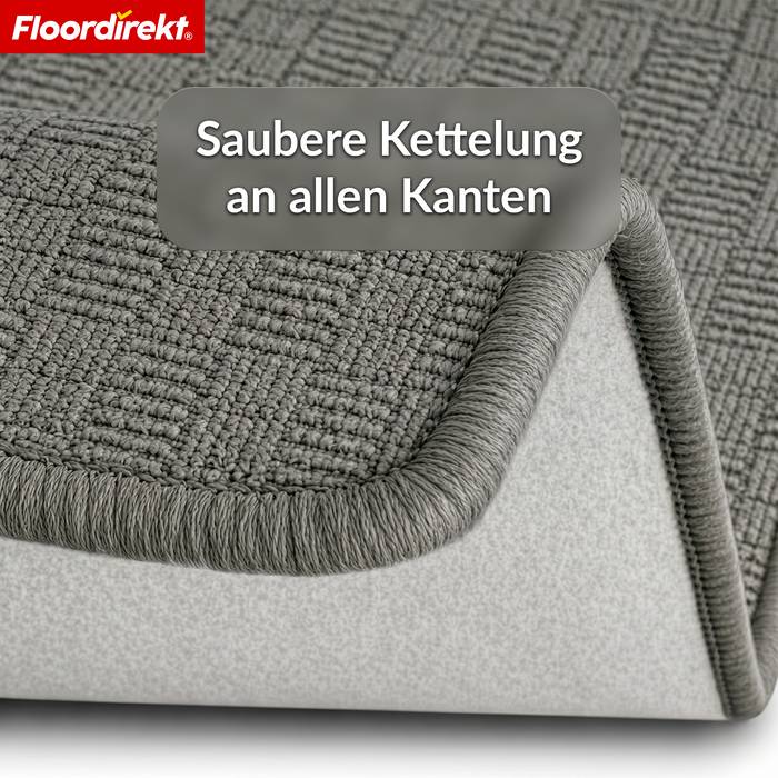 FLOORDIREKT Teppichläufer Monaco - Schmaler Teppichläufer aus Polypropylen - Strapazierfähig & Langlebig - Anthrazit - 80 x 200 cm