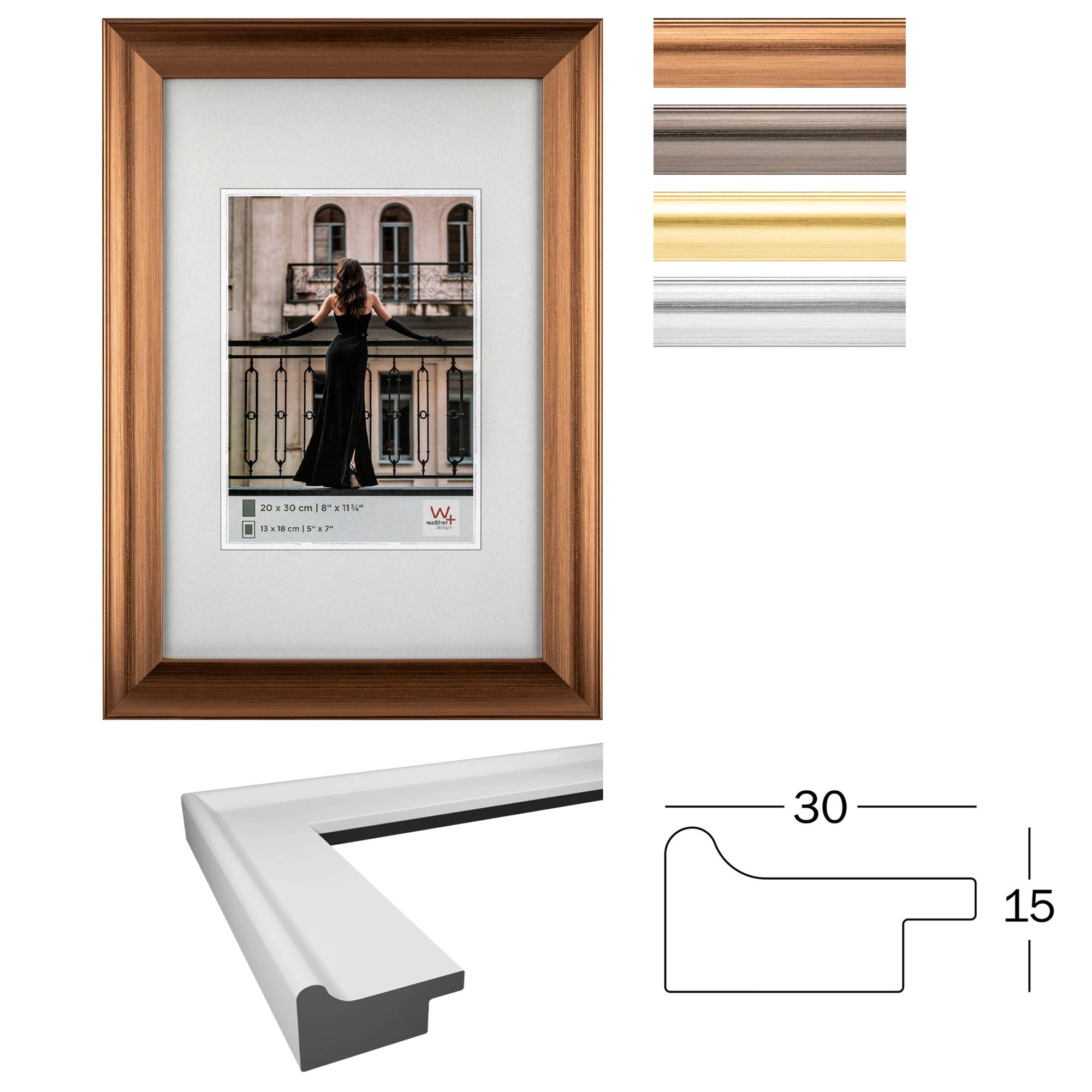 Venice Designrahmen 20x30 cm SILBER