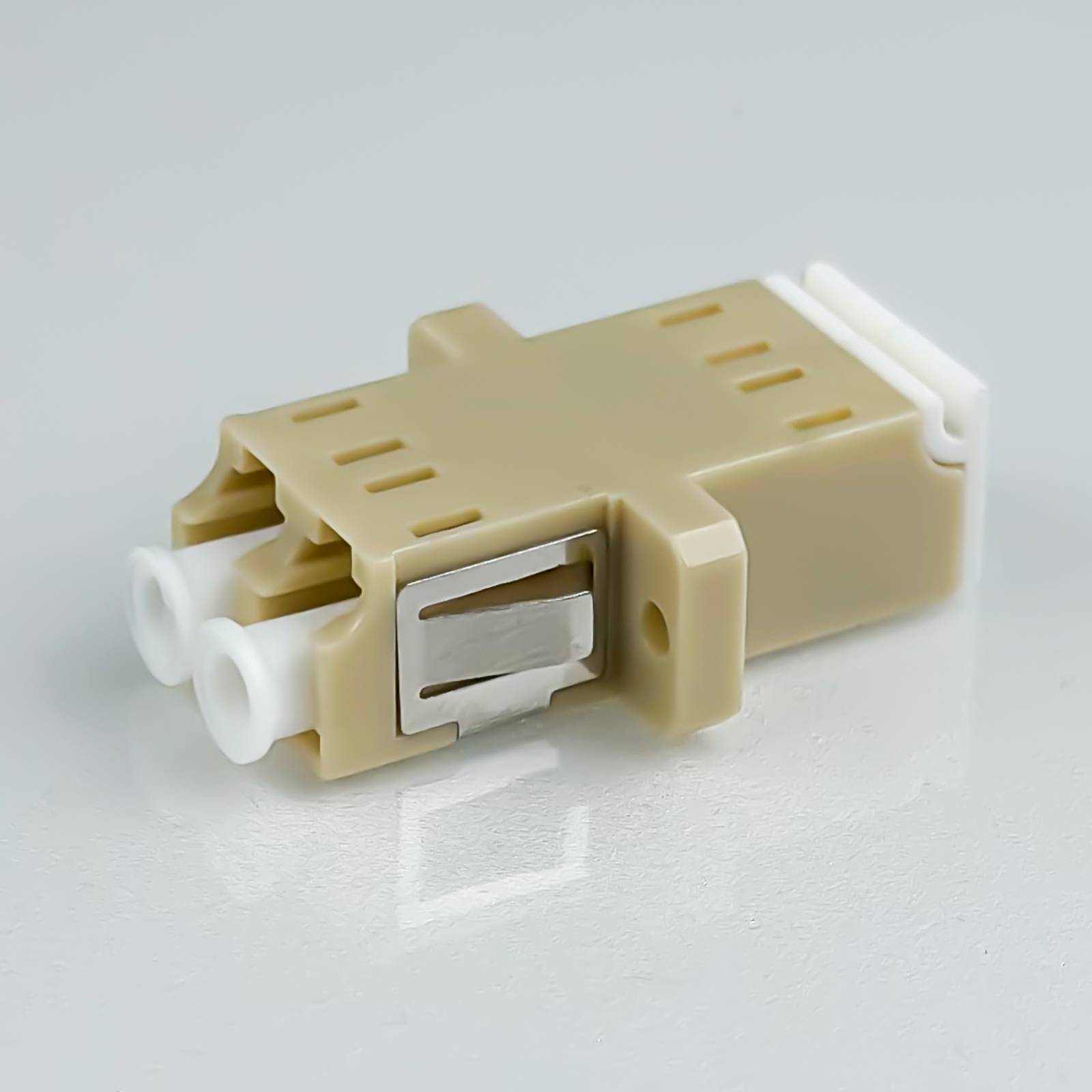 hb-digital LWL Verbinder LC/UPC Duplex OM1/OM2 Multimode Shutter beige