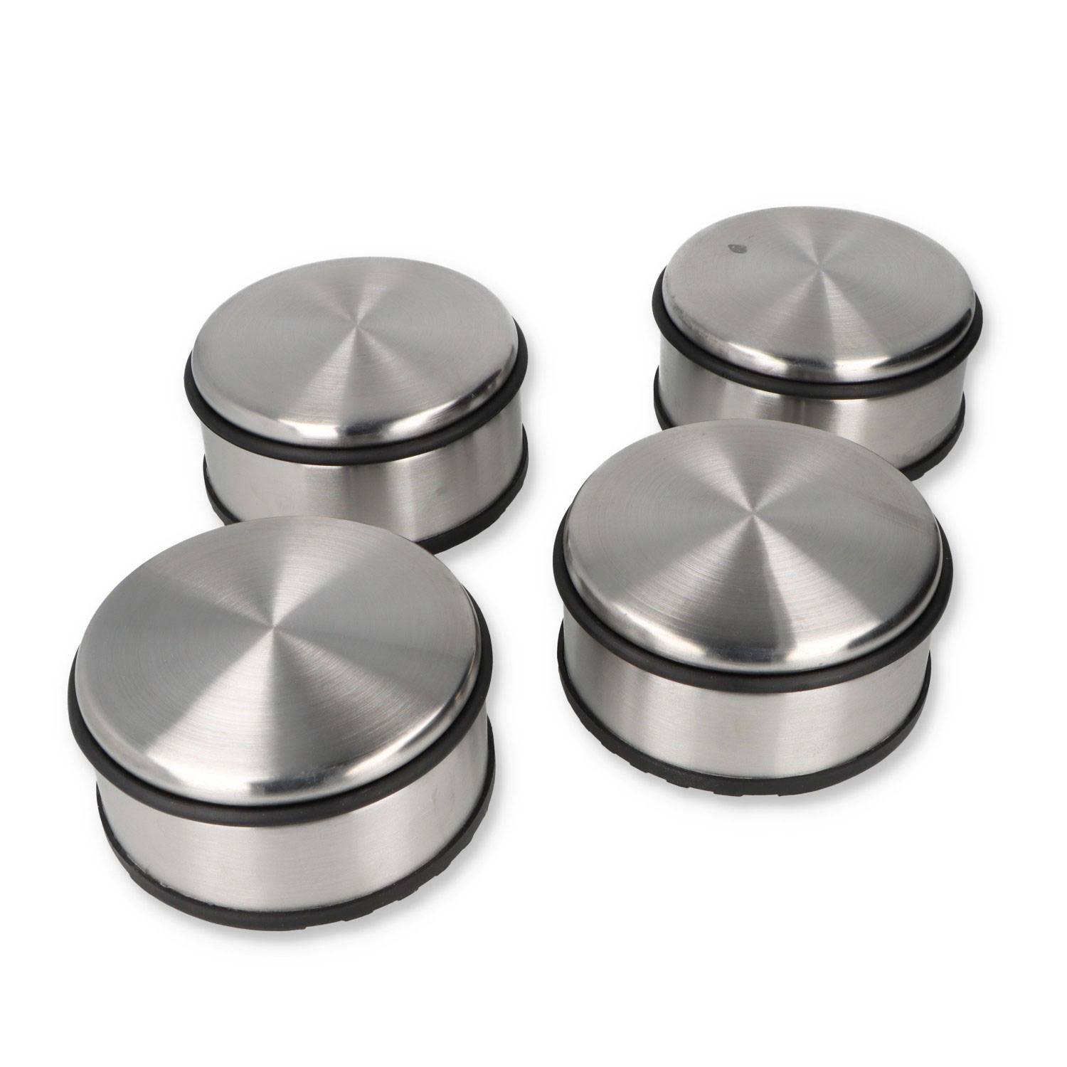 IWALUO 4x Türstopper Boden schwer aus Edelstahl Silber Neu