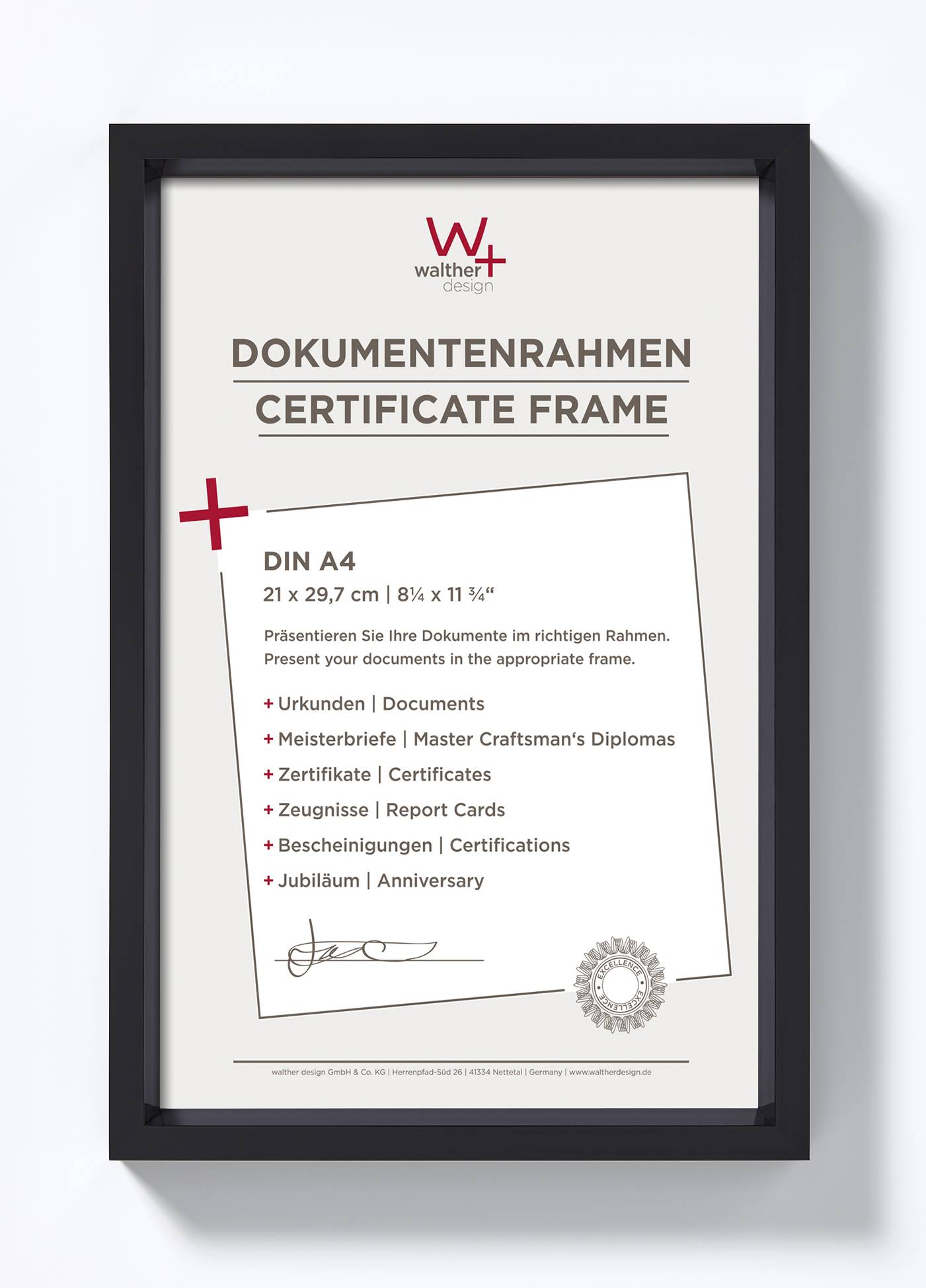 BILDERRAHMEN Steel Style Kunststoff Bilderrahmen 21x29,7 cm Schwarz