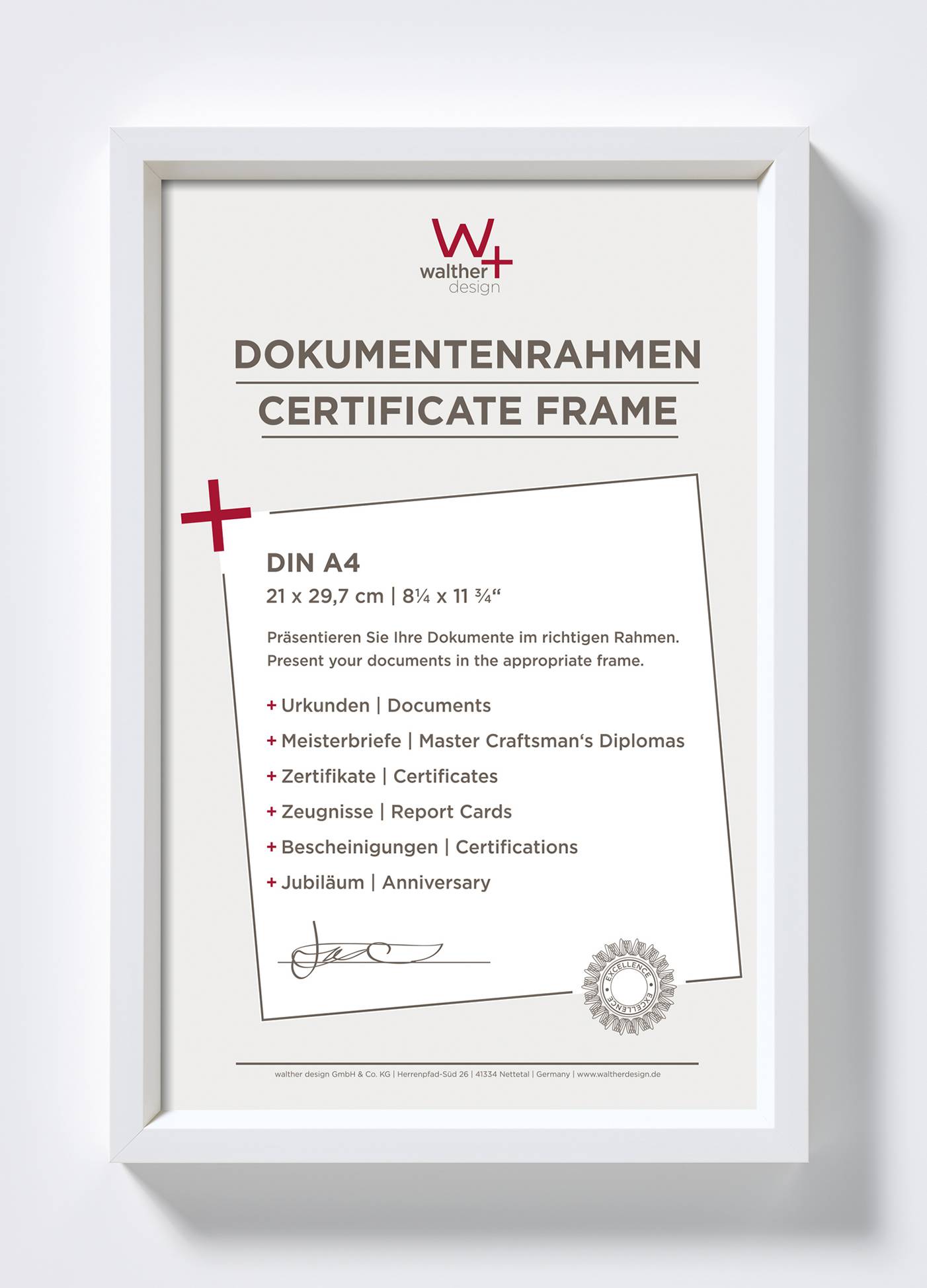 BILDERRAHMEN Steel Style Kunststoff Bilderrahmen 21x29,7 cm Weiss