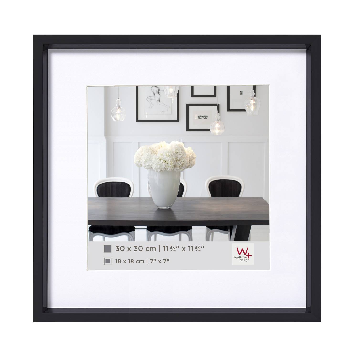 BILDERRAHMEN Steel Style Kunststoff Bilderrahmen 20x20 cm Schwarz
