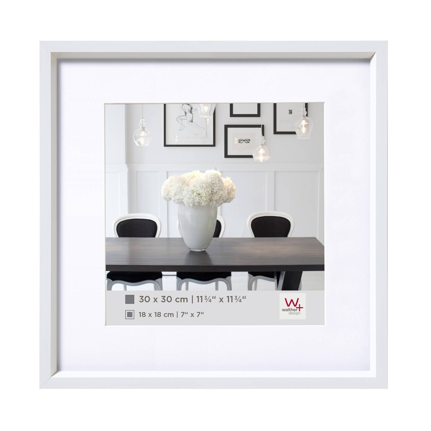 BILDERRAHMEN Steel Style Kunststoff Bilderrahmen 20x20 cm Weiss