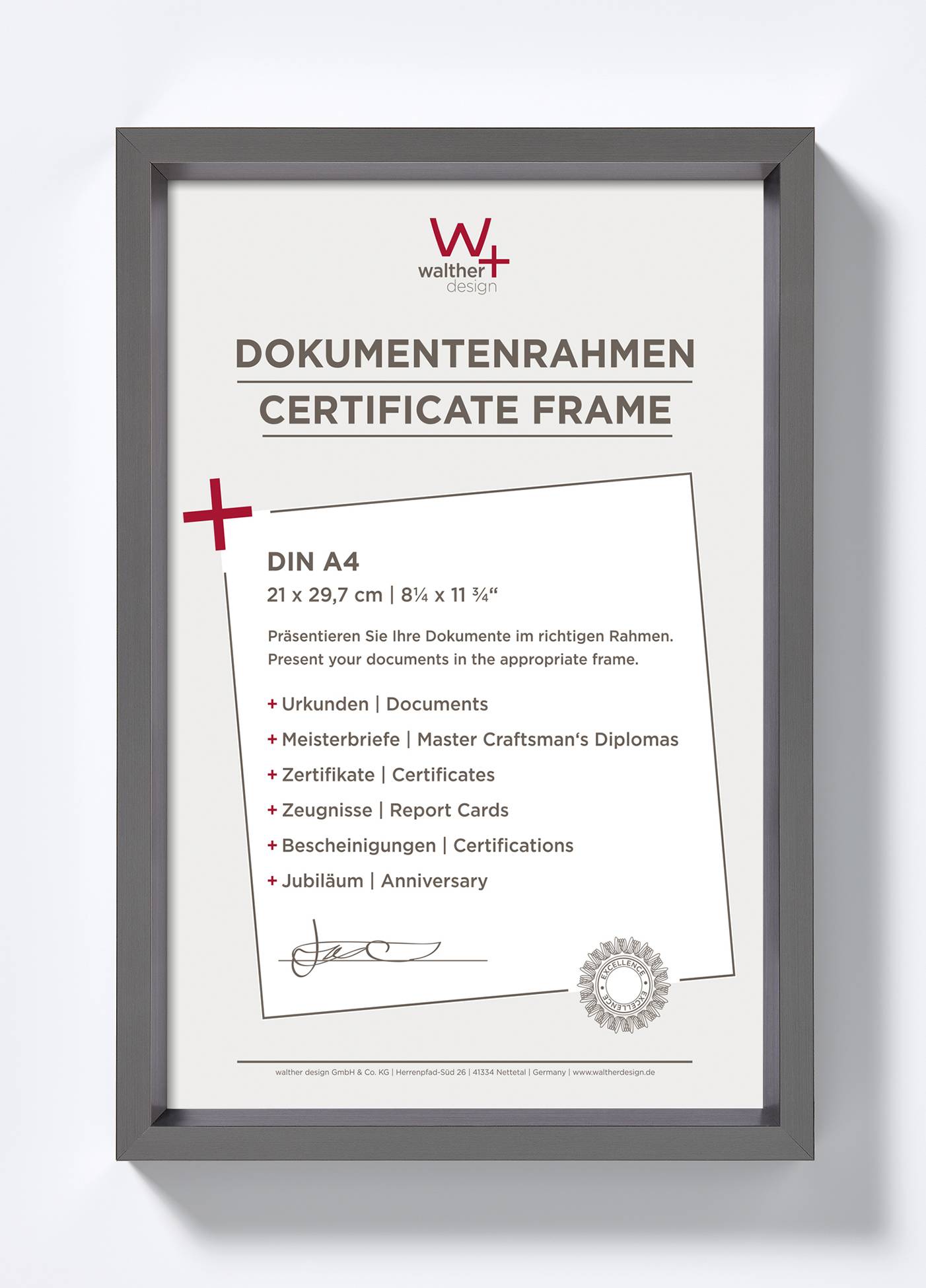 BILDERRAHMEN Steel Style Kunststoff Rahmen 30x45 cm Silber