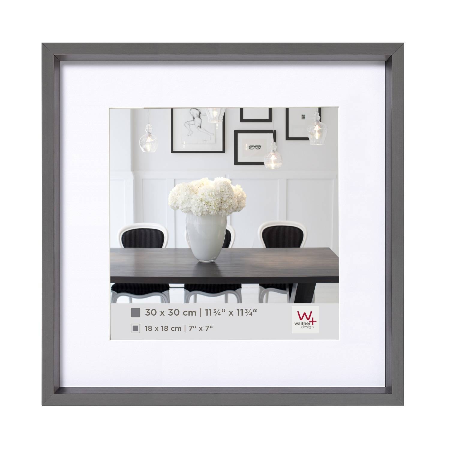 BILDERRAHMEN Steel Style Kunststoff Rahmen 40x50 cm Silber
