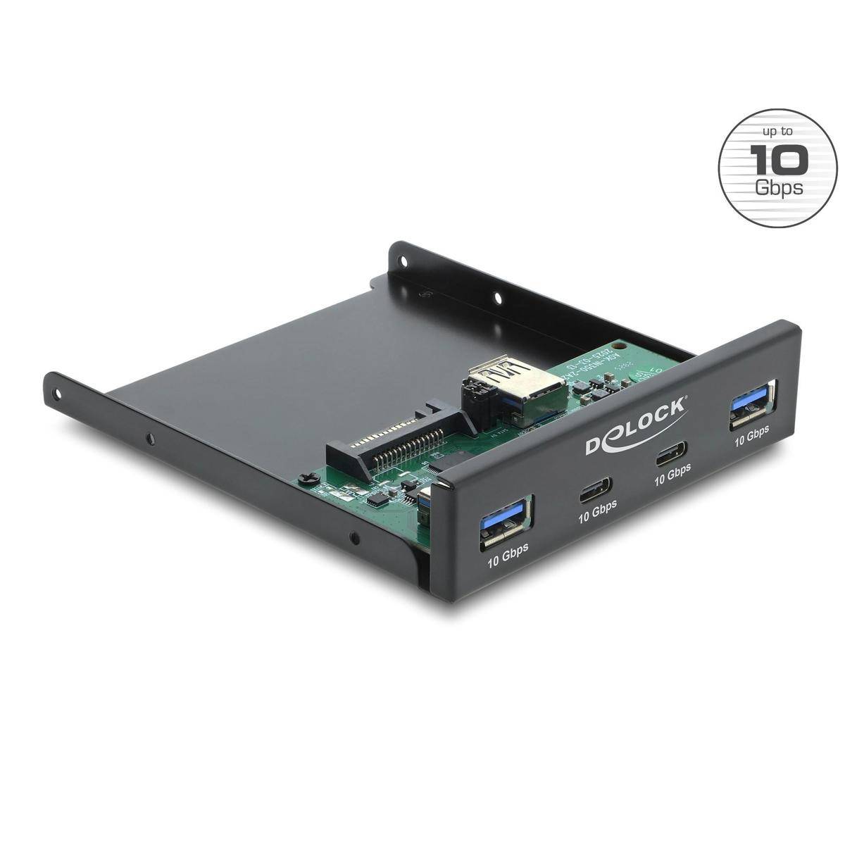 Delock Front Panel 3.5″ USB 10 Gbps 2 x USB Type-C™ + 2 x USB Typ-A