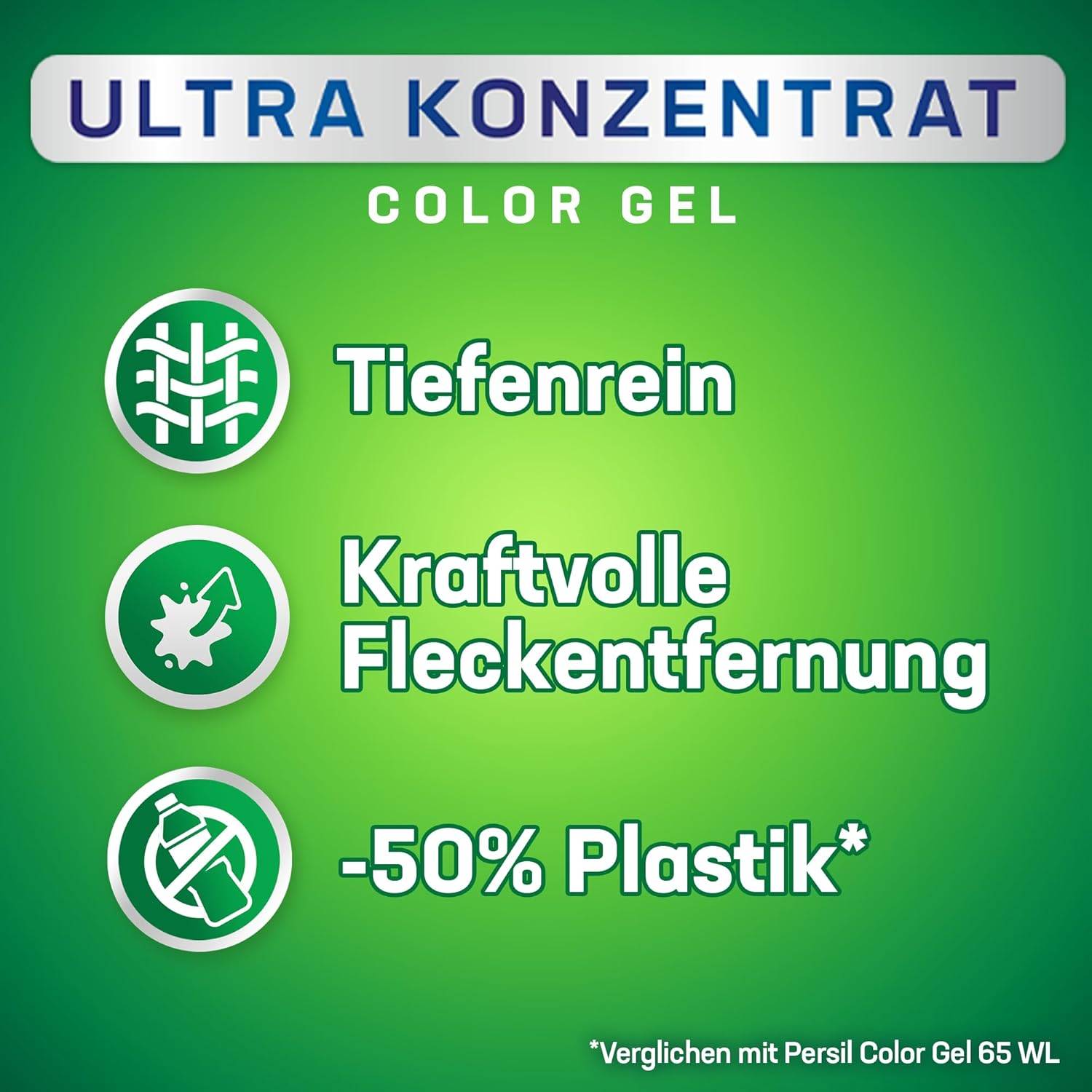 Persil Ultra Konzentrat Color Waschmittel 2x65 Waschladungen Flüssigwaschmittel