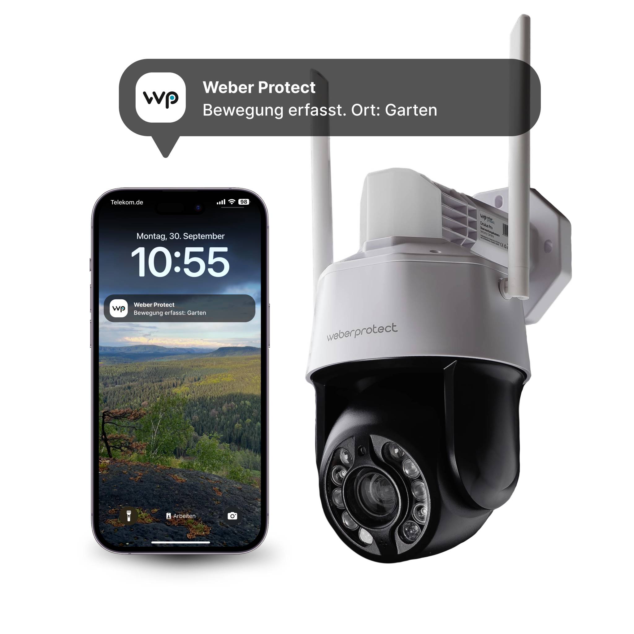 Weber Protect Oculus Pro Überwachungskamera PTZ QuadHD 20x Zoom 360°