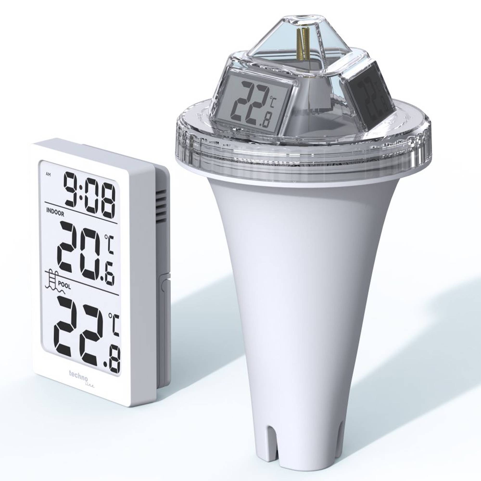 WS 9079 technoline Poolsensor inklusive Batterien, mit Innen- und Wassertemperaturanzeigein °C/°F