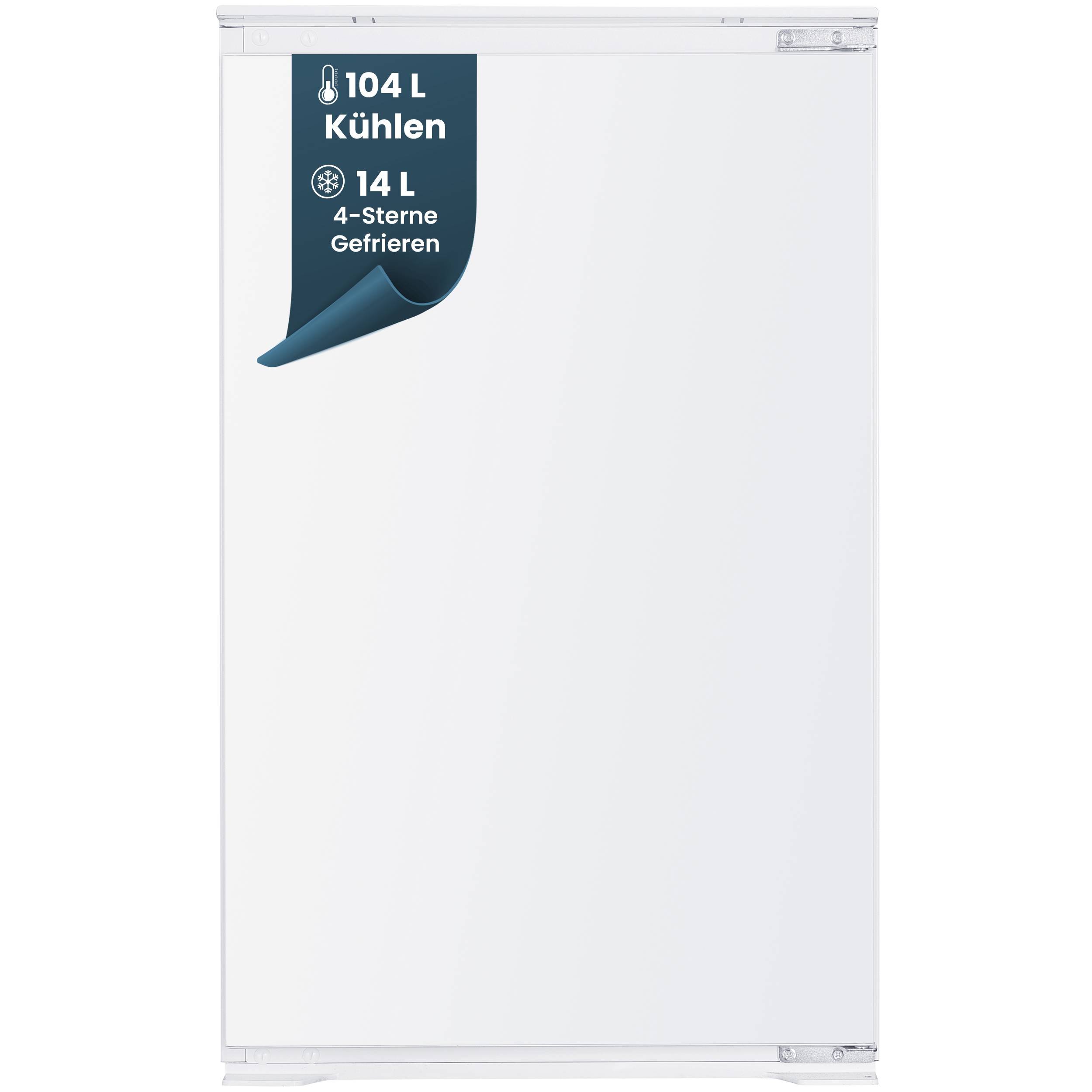 homeX CFB1181E Einbaukühlschrank mit Gefrierfach, 88cm Nische - 118 Liter, Schlepptürtechnik, LED-Beleuchtung, 37 dB