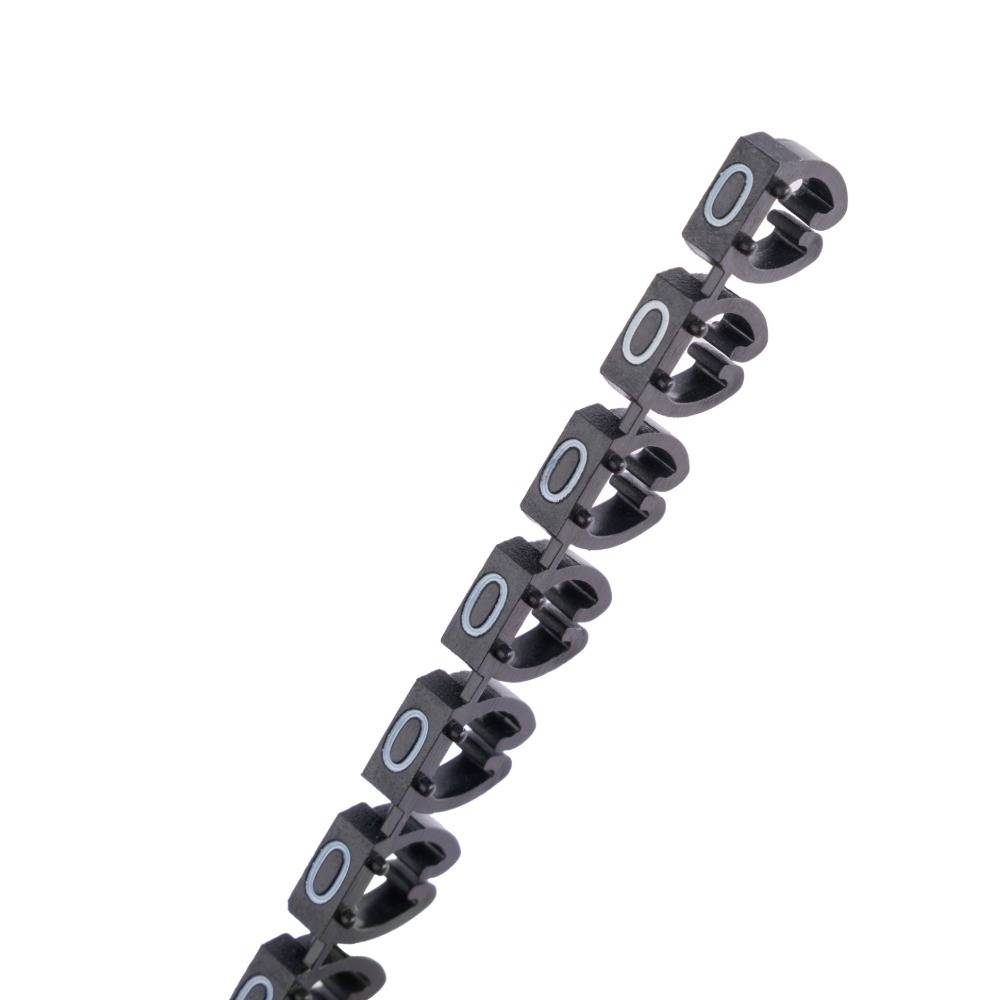 Offgridtec Kabelmarker Clips 0–9, 100 Stück, für 4 mm² Kabel, je 10x Zahl