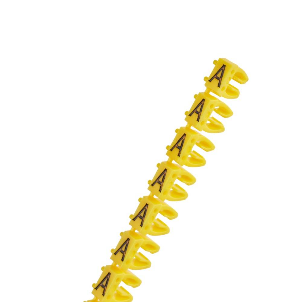 Offgridtec Kabelmarker Clips A–Z, 260 Stück, für 2,5 mm² Kabel, je 10x Buchstaben, gelb