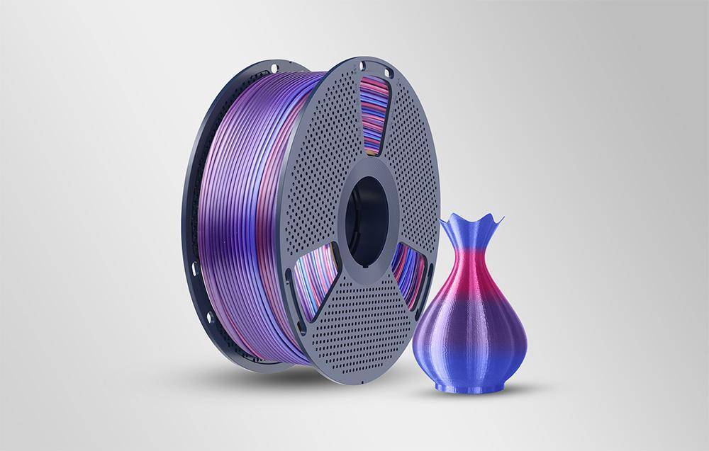 Sunlu PLA+ Silk Rainbow Filament, 1,75mm, 1kg - Farbton: Silk Rainbow 02