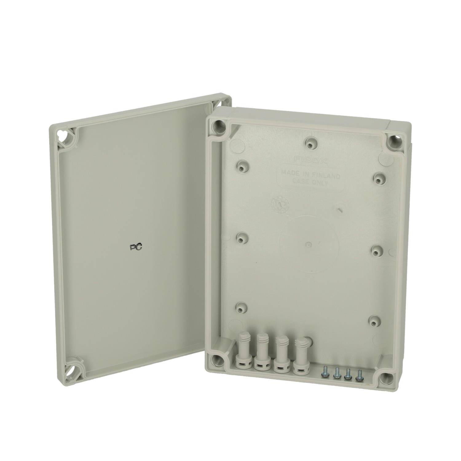 FIBOX Gehäuse mit Dichtung und Deckel, Serie: MNX ohne metrischen Vorprägungen, Werkstoff Gehäuse Polycarbonat (PC)