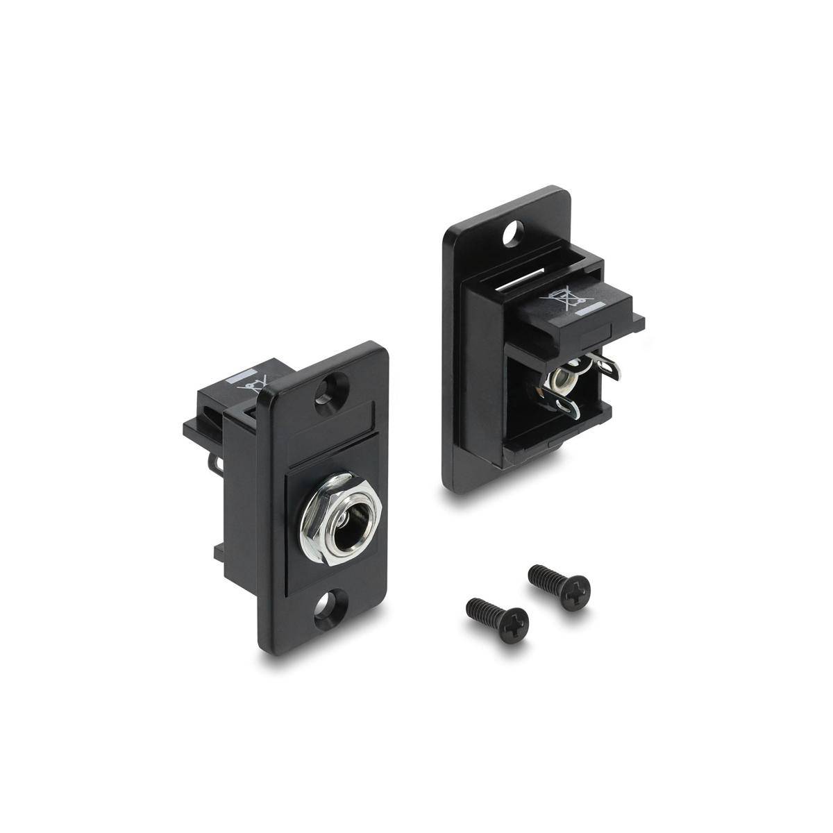 91186 - Delock Panel Mount DC 5,5 x 2,5 mm Buchse schwarz