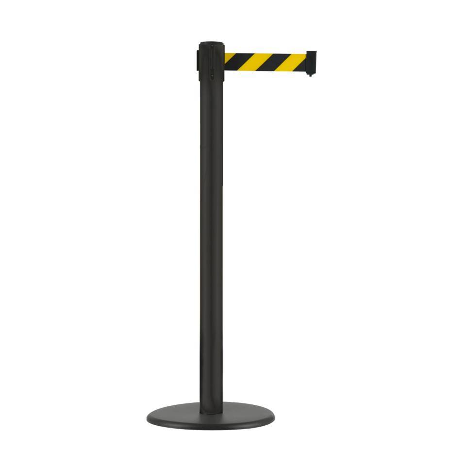 K.57 Gurtpfosten,schwarz,Kunststoff,Gurt gelb/schwarz schraffiert,50mm,4m,990mm