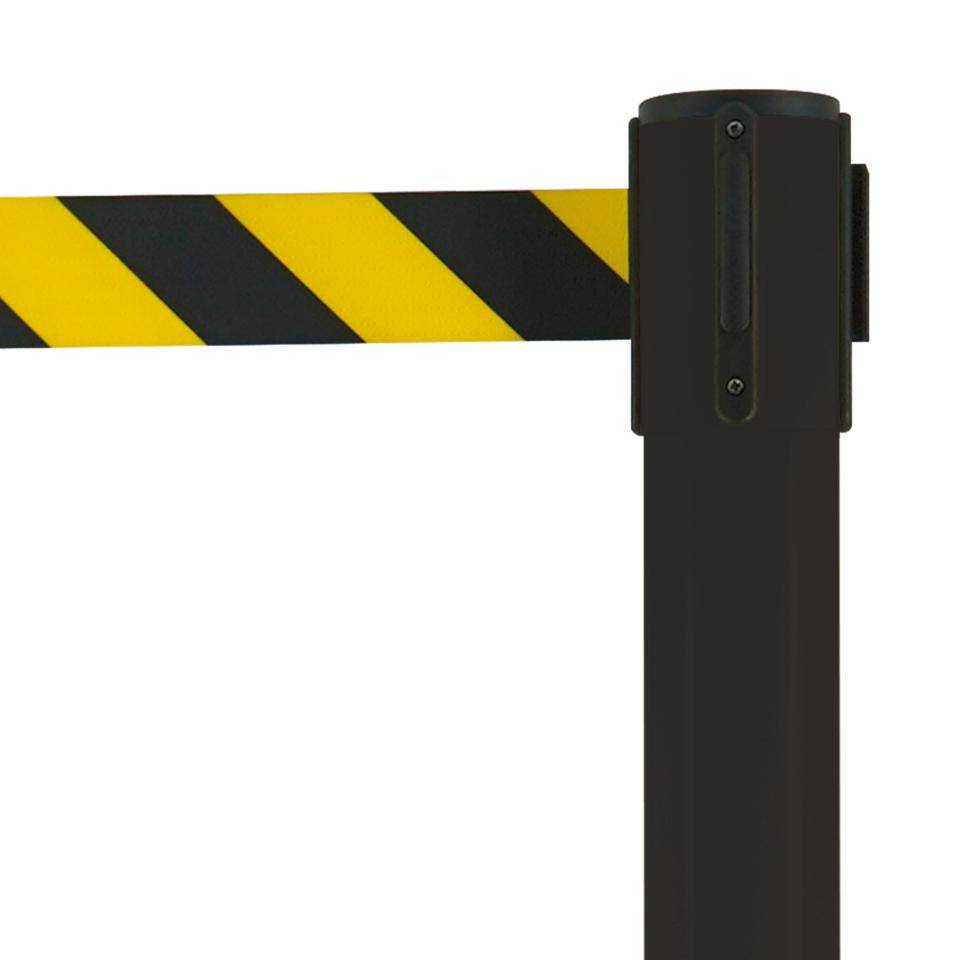 K.57 Gurtpfosten,schwarz,Kunststoff,Gurt gelb/schwarz schraffiert,50mm,4m,990mm