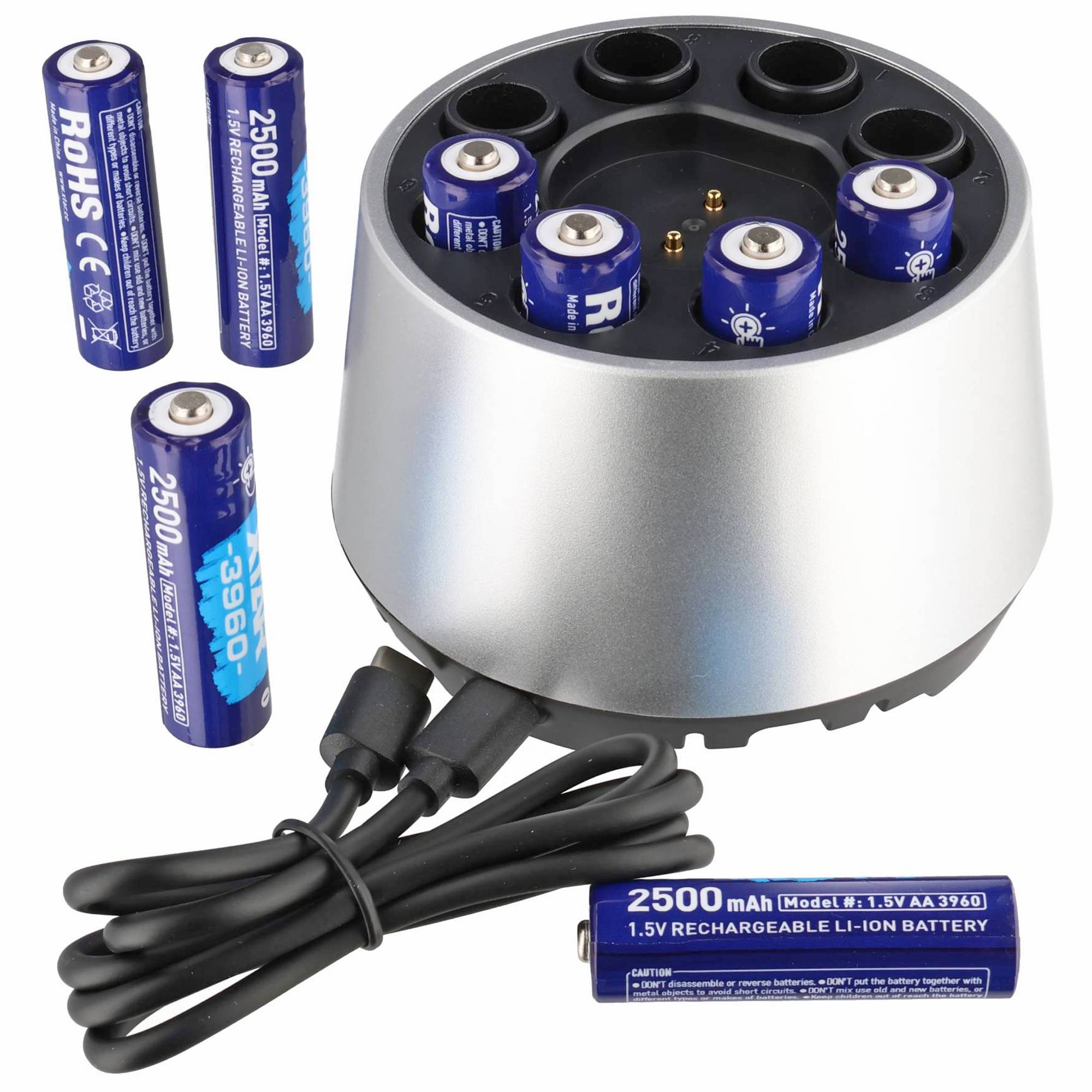 Xtar L8 Box Ladegerät speziell für Li-Ion 1,5V und Ni/MH 1,2V Akkus AA/AAA