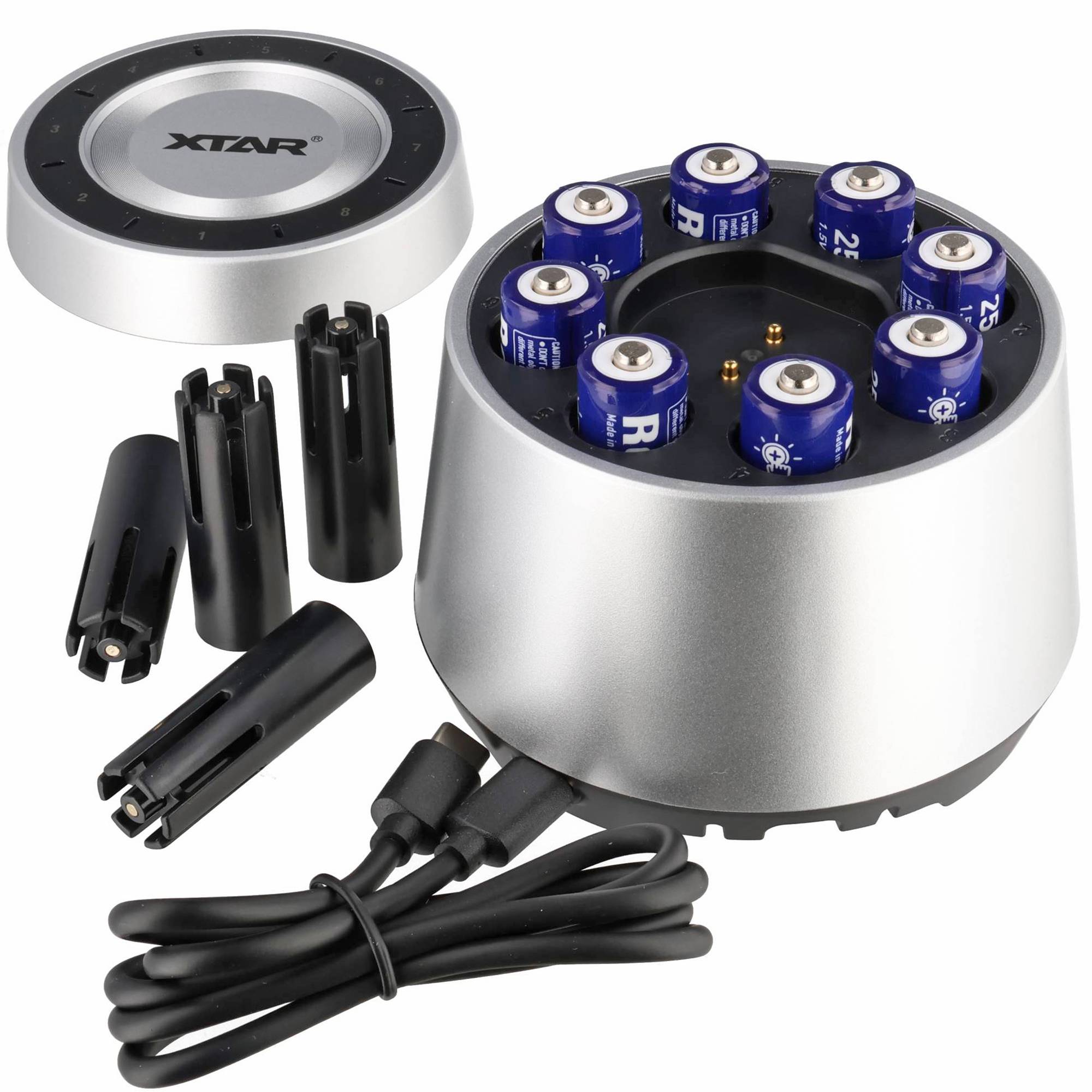 Xtar L8 Box Ladegerät speziell für Li-Ion 1,5V und Ni/MH 1,2V Akkus AA/AAA