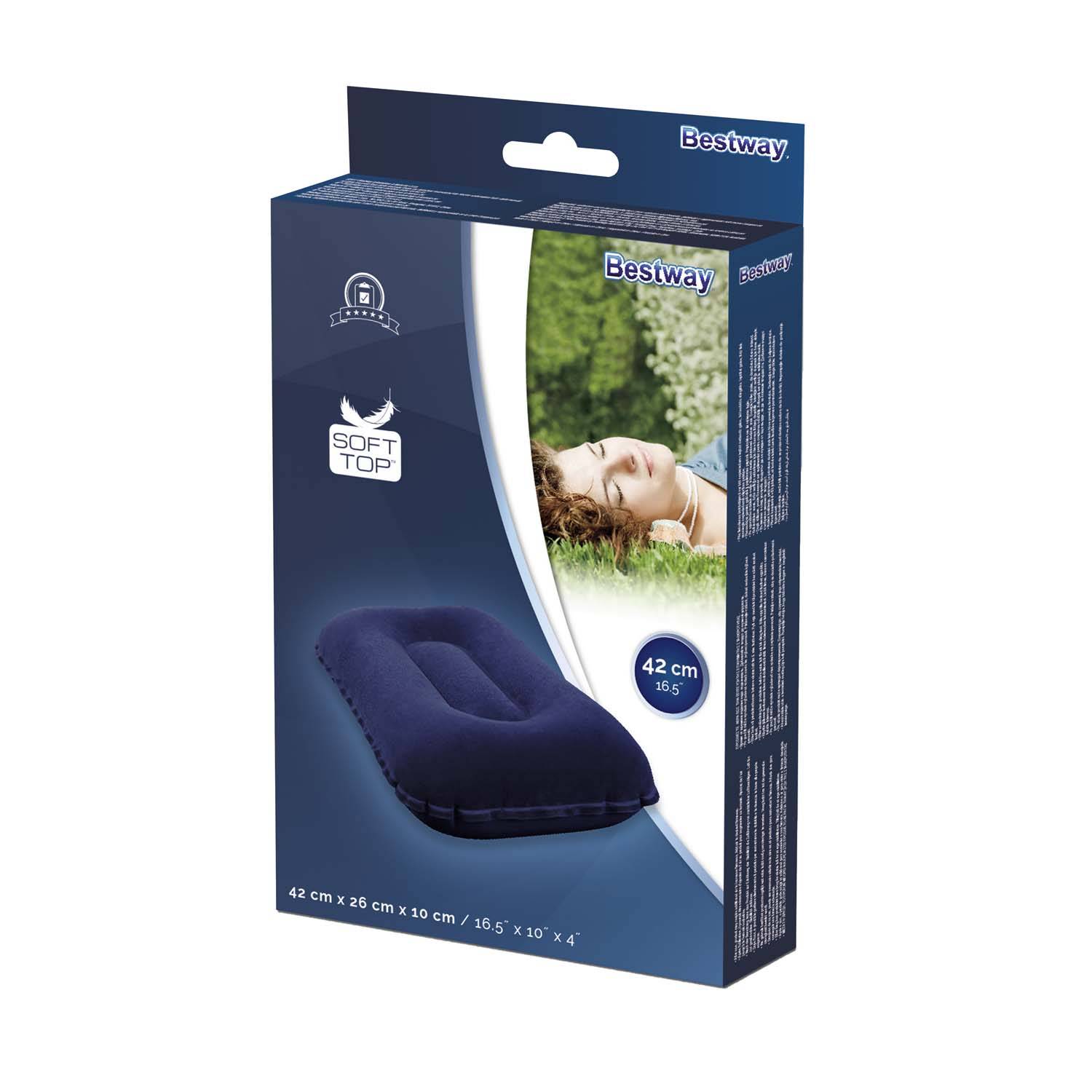 Bestway 67121 - Aufblasbares Camping-Kissen 42 x 26 x 10 cm, sortiert
