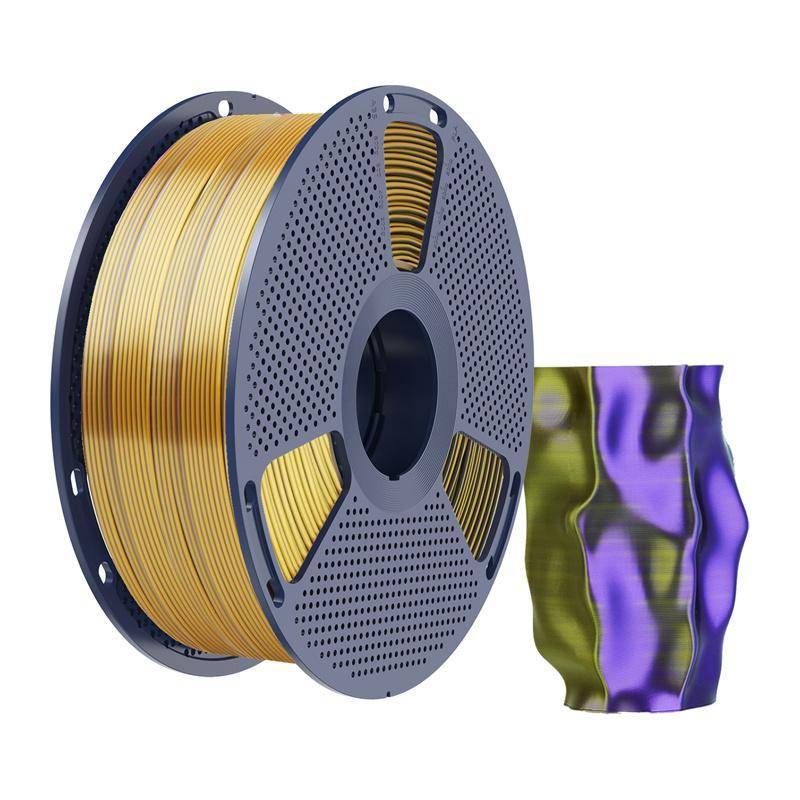 Sunlu PLA+ Silk Tri-Color Filament, 1,75mm, 1kg - Farbton: Black Gold Purple