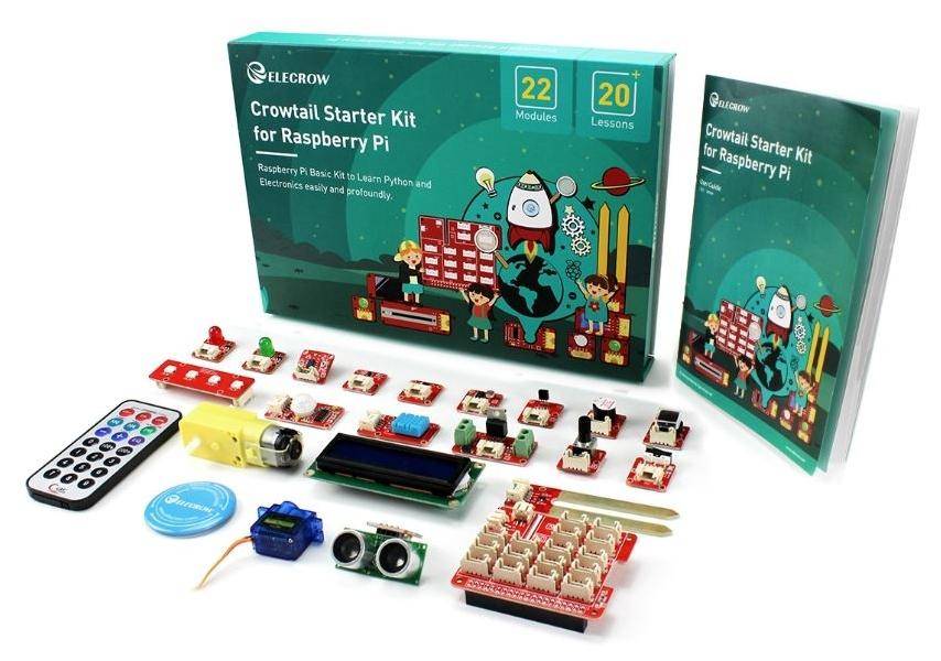 Elecrow Crowtail Starter Kit für Raspberry Pi, 22 Module, Plug & Play, ohne Raspberry Pi