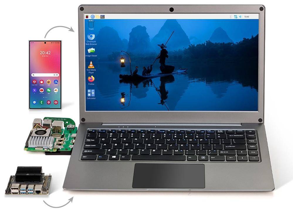 Elecrow CrowView Note, tragbarer All-in-One Monitor, 14" IPS, Type-C, Multikompatibel, QWERTZ