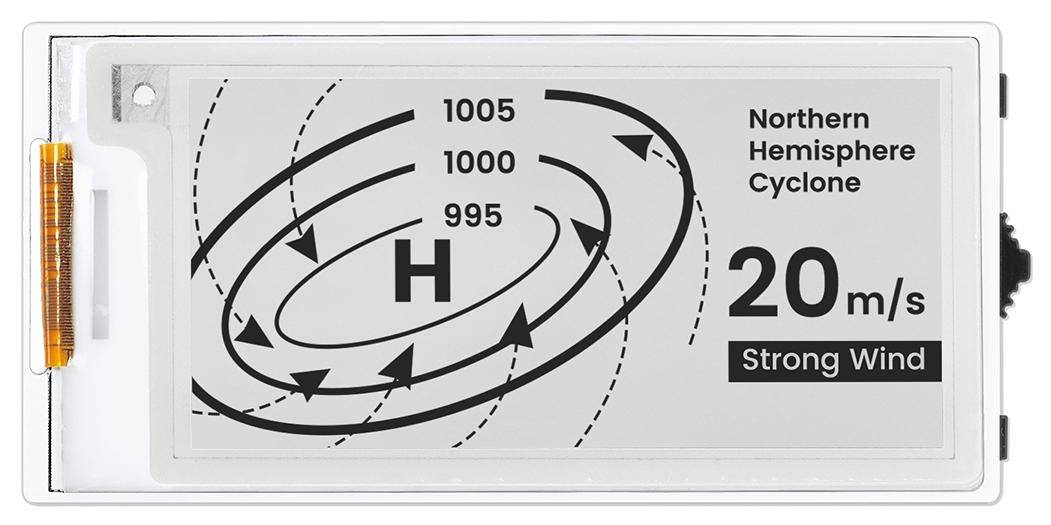 Elecrow CrowPanel E-Paper HMI Display, 2.13 Zoll, 122x250 Auflösung, ESP32-S3, SPI, Schwarz-Weiß