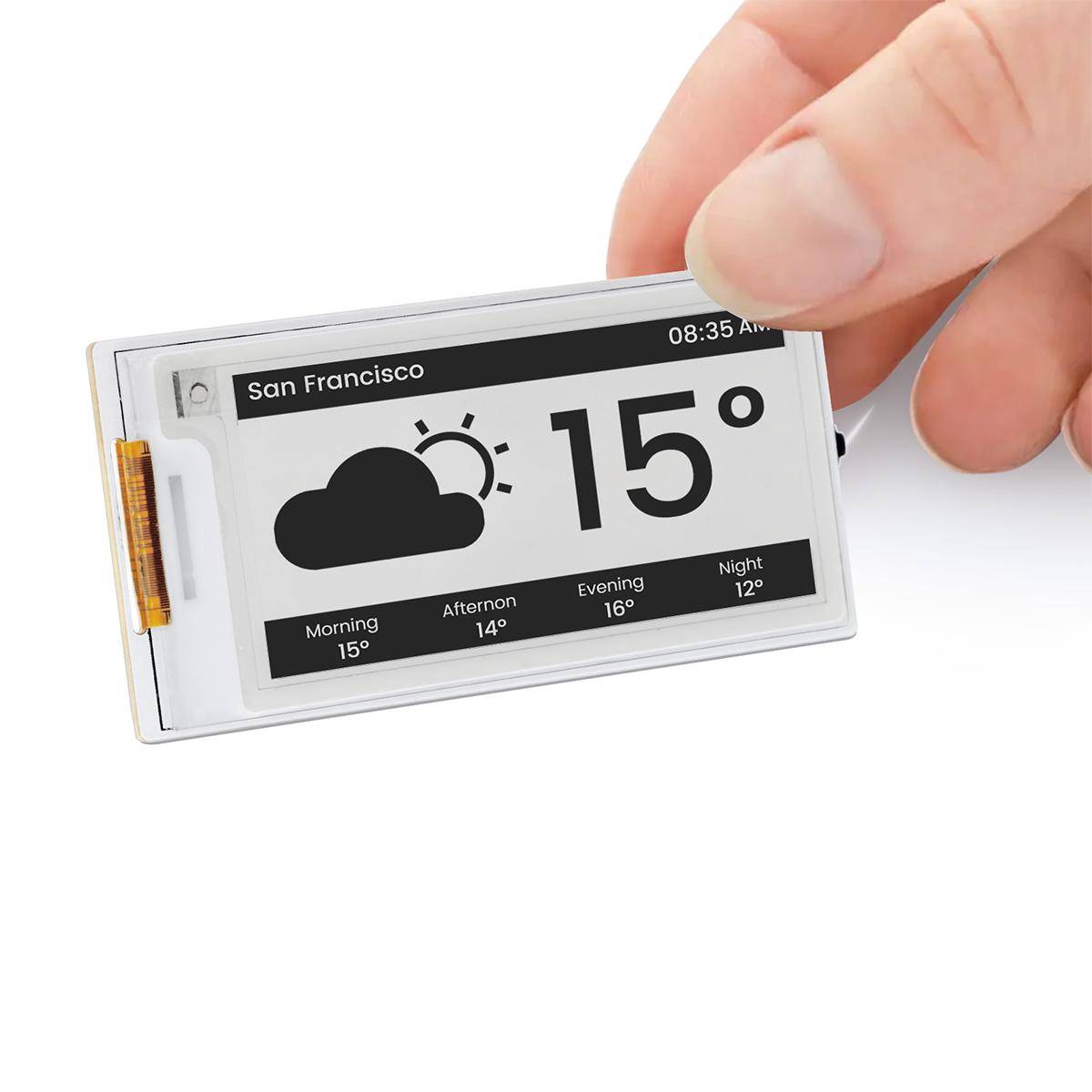 Elecrow CrowPanel E-Paper HMI Display, 2.13 Zoll, 122x250 Auflösung, ESP32-S3, SPI, Schwarz-Weiß