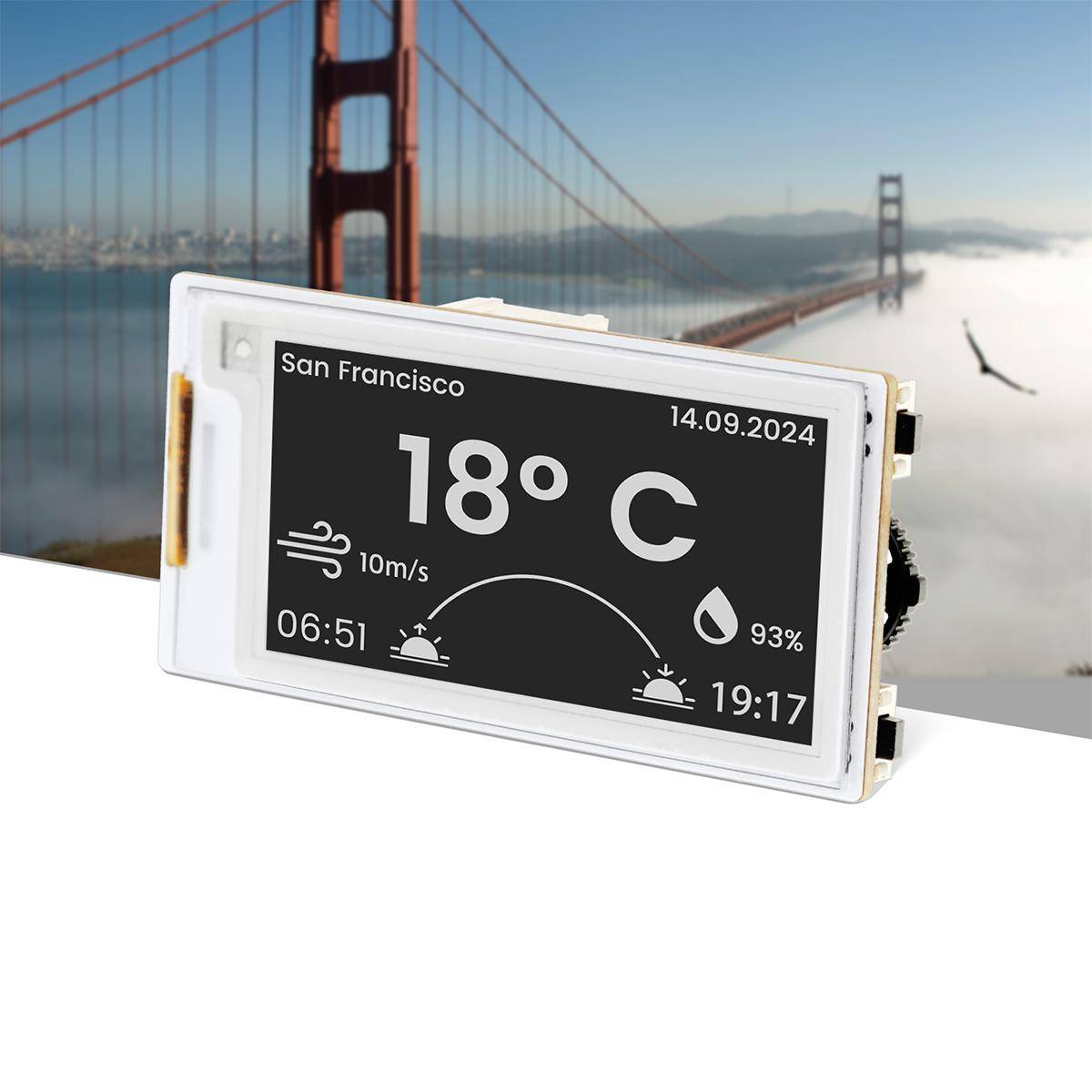 Elecrow CrowPanel E-Paper HMI Display, 2.13 Zoll, 122x250 Auflösung, ESP32-S3, SPI, Schwarz-Weiß