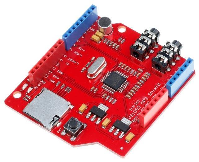 Elecrow VS1053 MP3 Shield, Audio-Decoder, SPI, SD-Karte, Mikrofon, Line-In, Kopfhörer 30 Ohm, 5V