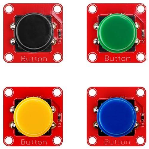 Elecrow Crowtail-Button 1.0, Momentanschalter, digital, Panel-Mount, inkl. JST-PH 2.0 3-Pin Kabel - Farbe: Blau