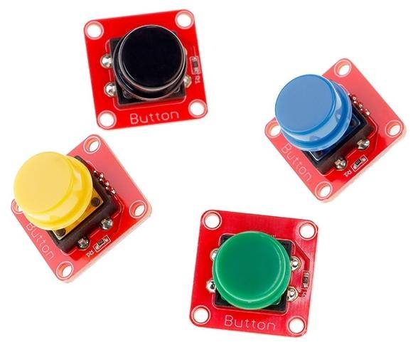 Elecrow Crowtail-Button 1.0, Momentanschalter, digital, Panel-Mount, inkl. JST-PH 2.0 3-Pin Kabel - Farbe: Schwarz