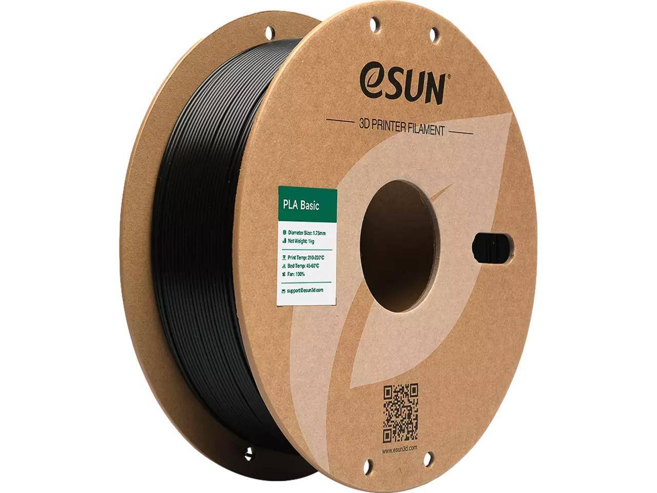 eSUN PLA-Basic Filament, 1,75mm, 1kg - Farbton: Black