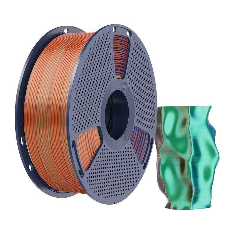 Sunlu PLA+ Silk Tri-Color Filament, 1,75mm, 1kg - Farbton: Orange Blue Green
