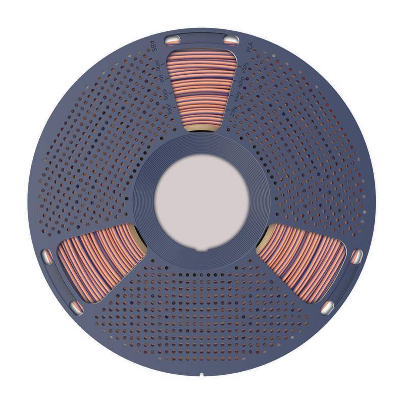 Sunlu PLA+ Silk Tri-Color Filament, 1,75mm, 1kg - Farbton: Orange Blue Green