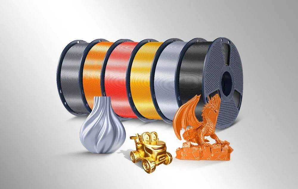 Sunlu PLA+ Silk Filament, 1,75mm, 1kg - Farbton: Light Gold