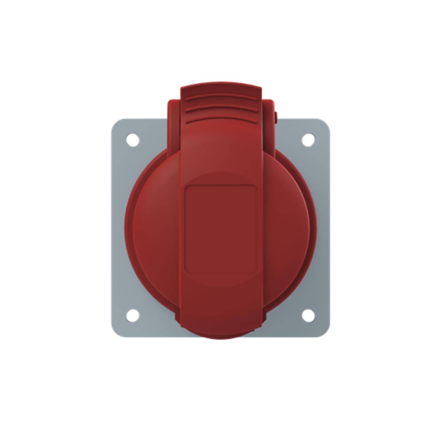 Amphenol 16 Ampere CEE Einbausteckdose 4-polig (3P+PE) Buchse, Kodierung 6h rot 380/415V Frequenz 50 und 60Hz - 1 Stück