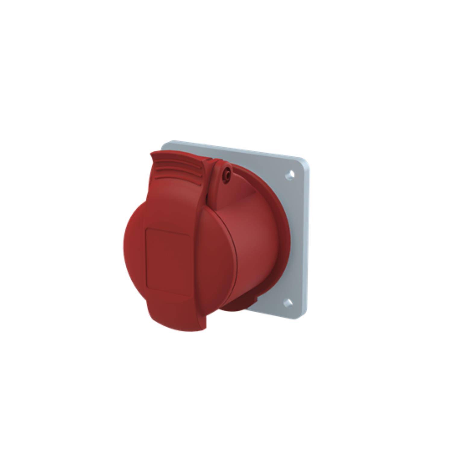 Amphenol 16 Ampere CEE Einbausteckdose 4-polig (3P+PE) Buchse, Kodierung 6h rot 380/415V Frequenz 50 und 60Hz - 1 Stück