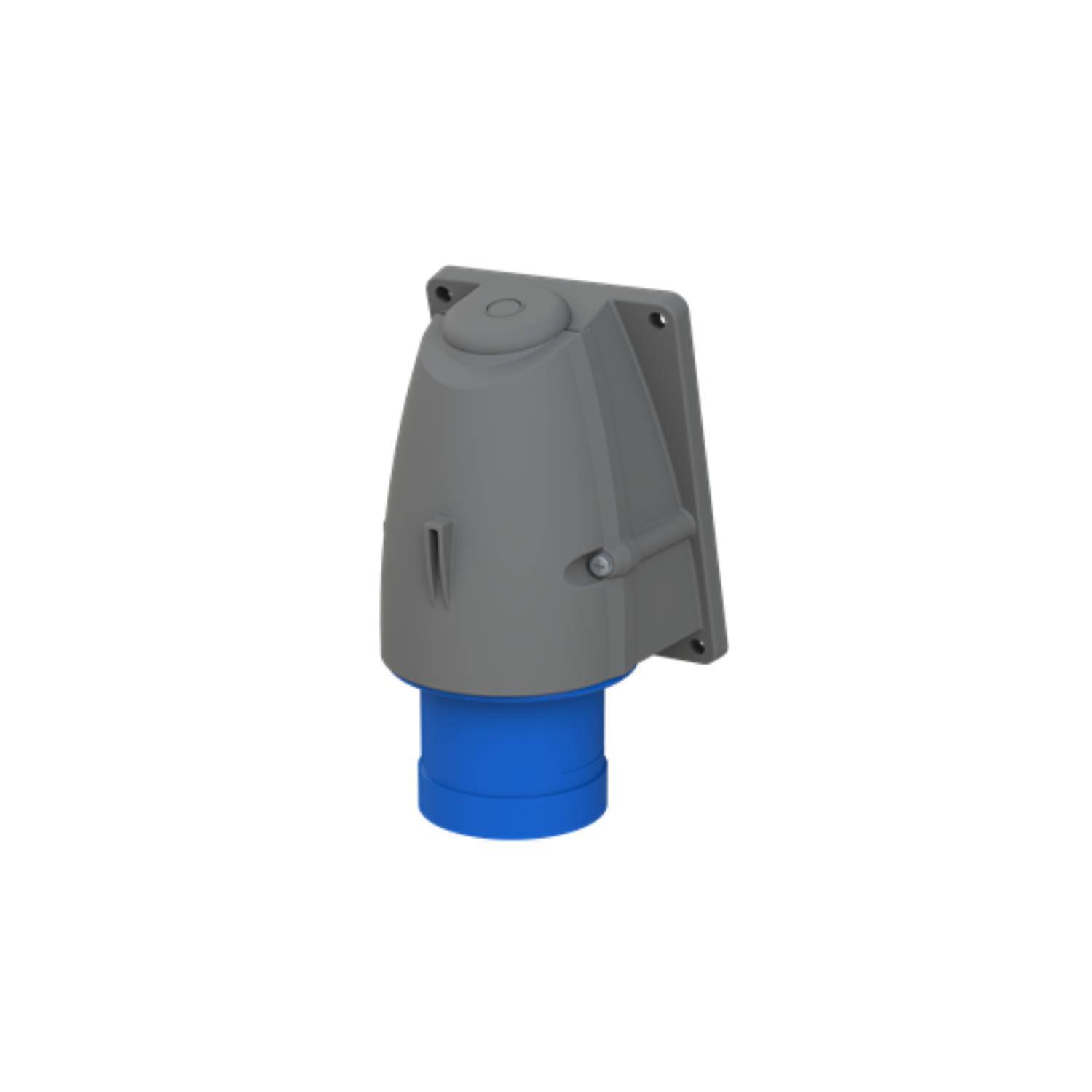 Amphenol 32 Ampere CEE Wandsteckverbinder 3-polig (2P+PE) Stift, Kodierung 6h blau 200/250V Frequenz 50 und 60Hz - 1