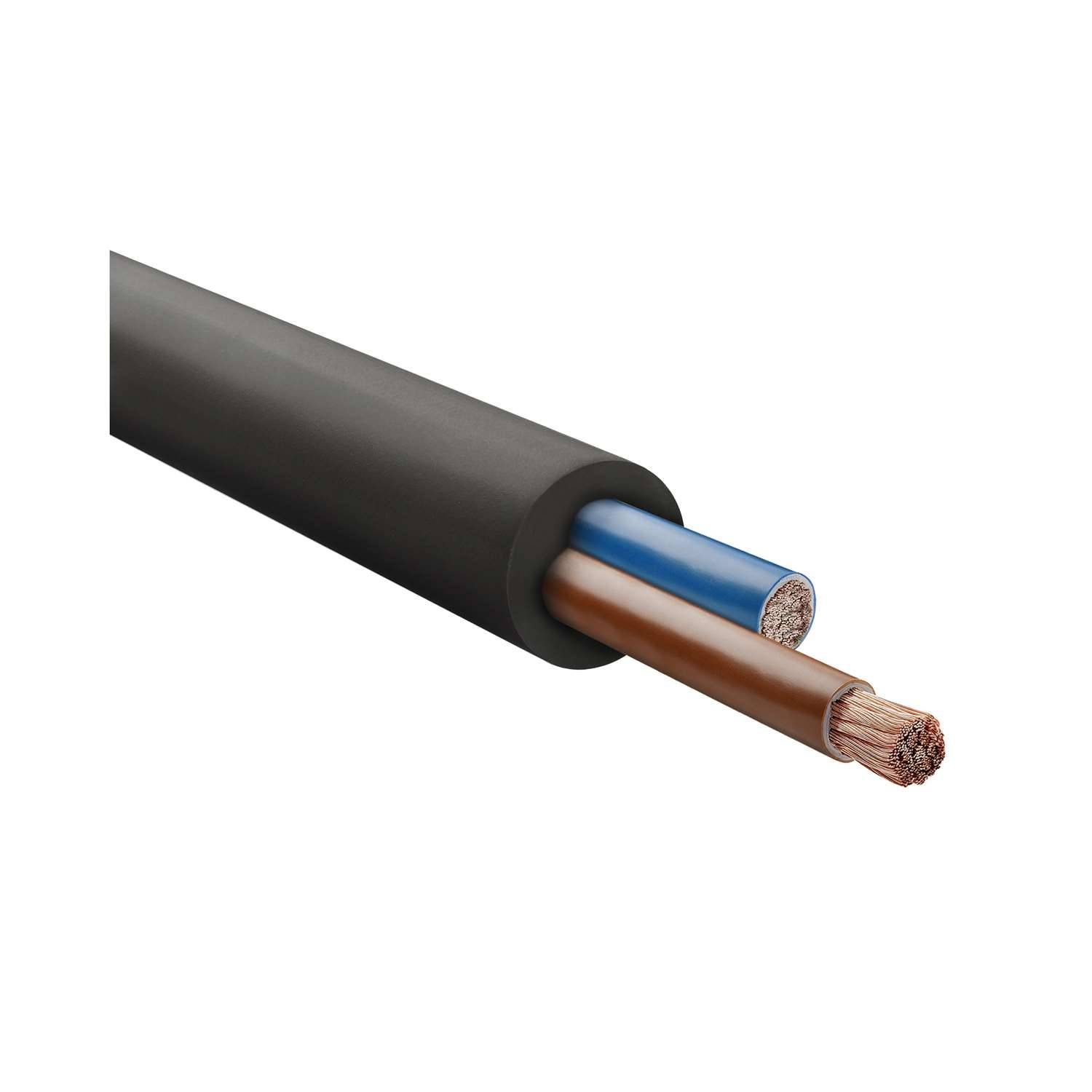 HELU KABEL H07RN-F 2X1,5mm² Gummischlauchleitung AD 8,5mm - 11,0mm Nennspannung Uo/U 450V/750V - 1 Meter