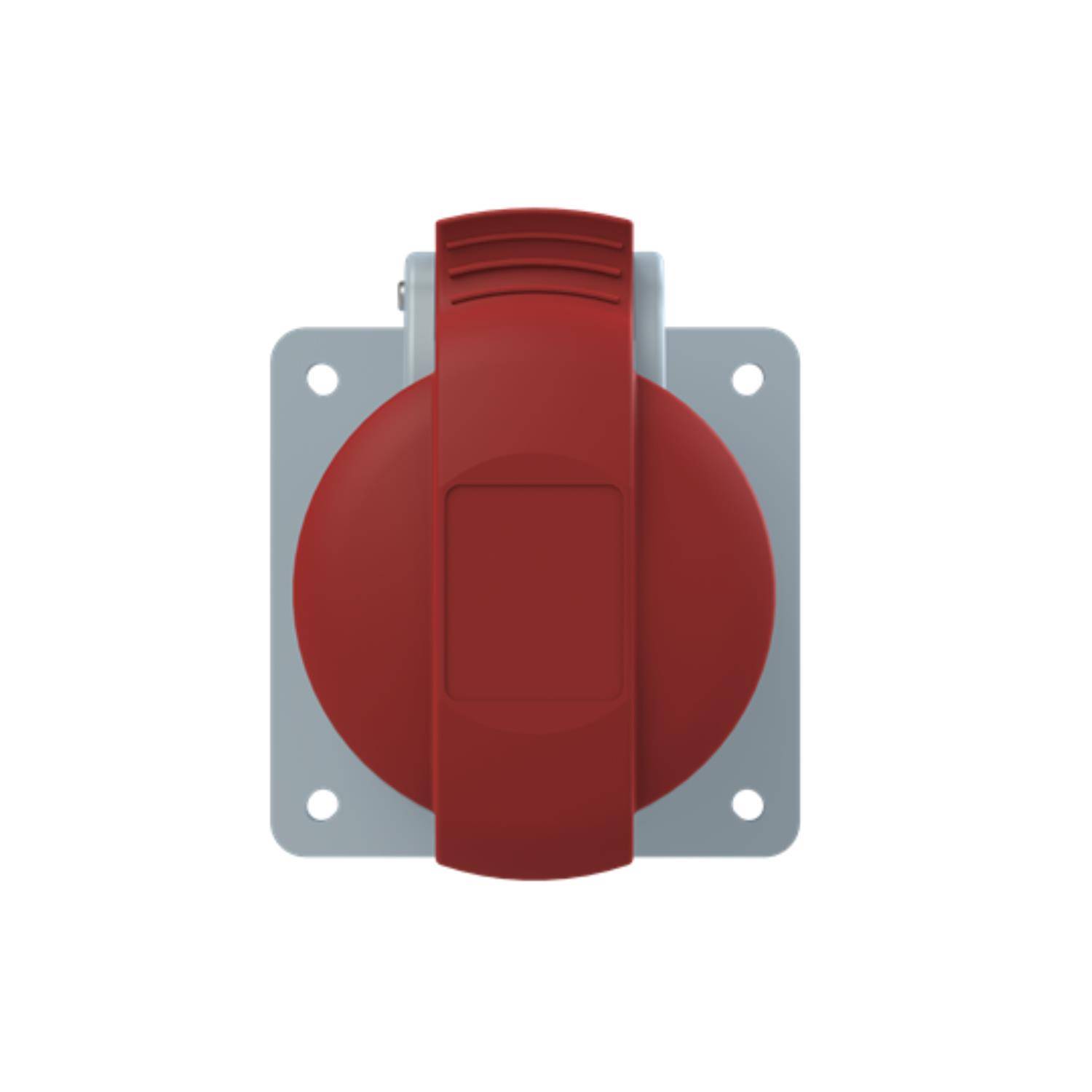 Amphenol 16 Ampere CEE Einbausteckdose 5-polig (3P+N+PE) Buchse, Kodierung 6h rot 200/346V bis 240/415V Frequenz 50 und